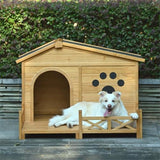 Wooden Dog House with Porch