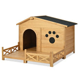Wooden Dog House with Porch