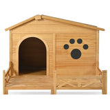 Wooden Dog House with Porch