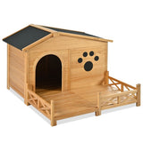 Wooden Dog House with Porch