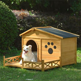 Wooden Dog House with Porch