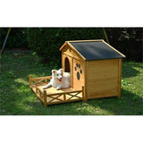 Wooden Dog House with Porch